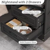 2 Piece Charging Nightstand, Black, view 5
