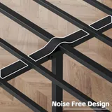 King Upholstered Bed Frame with Storage, Black, view 6