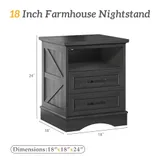 2 Piece Charging Nightstand, Black, view 2