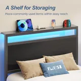 Twin Upholstered Bed Frame with Storage, Black, view 5