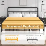 King 14 Inch Metal Bed Frame with Storage, Black, view 7
