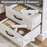 2 Piece Charging Nightstand, White, view 5