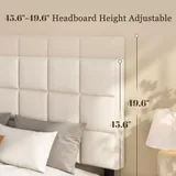 Full 5 Inch Upholstered Bed Frame with Storage, Beige, view 2