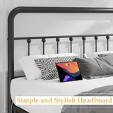 Full 14 Inch Metal Bed Frame with Storage, Black, view 5