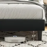 Queen Upholstered Bed Frame with LED, Black, view 4
