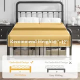 Full 14 Inch Metal Bed Frame with Storage, Black, view 6